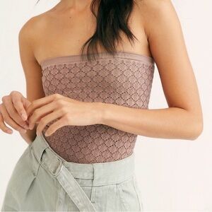 Free People Honey Textured Tube Top in Mauve